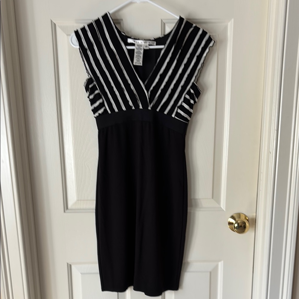 Max Studio Black and White Striped Dress